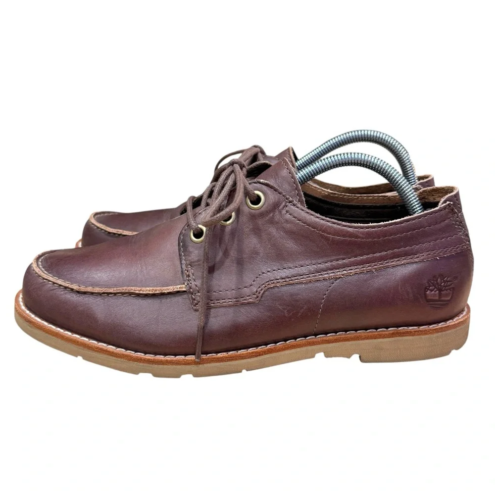 Timberland Earthkeepers Rugged Leather Oxford Boat Shoes Lt Brown Men’s Sz 9.5